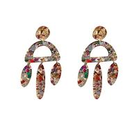 Orecchini pendenti da donna glitterati con UFO colorati esagerati e carini, alla moda, leggeri, per vacanze, Natale, festival, feste, gioielli per amici