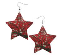 Orecchini pendenti da donna impermeabili con fiore, orecchini pendenti celesti, gioielli a forma di stella per un versatile, One Size, Pelle
