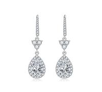 Orecchini pendenti da donna, in argento 925, con zirconi gialli, semplici, a forma di goccia, solitario per la laurea, rame + argento 925, Zirconia cubica