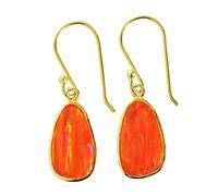 Orecchini pendenti da donna in argento sterling 925 con opale di fuoco scintillante, in argento Sterling 925, con elegante cabochon, multicolore, fatti a mano, per donne