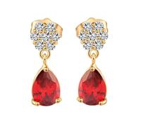 Orecchini pendenti da donna, in oro, a forma di fiore, con zirconia cubica, 8 x 18 mm, per sorella, Capodanno, gioielli semplici, 8x18MM, base placcata oro rosa, Zirconia cubica