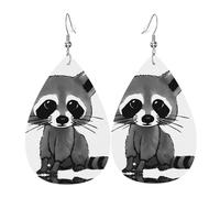 Orecchini pendenti da donna in pelle con stampa di fiori di ciliegio rosso, orecchini leggeri a goccia alla moda, Misura unica, Pelle