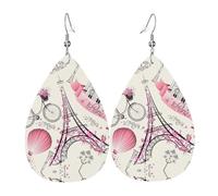 Orecchini pendenti da donna, motivo: Torre di Parigi e una bicicletta, orecchini artistici a forma di stella, gioielli pendenti contemporanei per feste e sociali