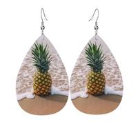 Orecchini pendenti da donna - Orecchini a goccia con gocce di pioggia su vetro, orecchini in pelle, gioielli alla moda per feste, accessori per ragazze, Misura unica, Pelle