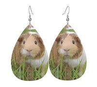 Orecchini pendenti da donna - Orecchini in pelle con stampa a goccia rosa 1 (1), gioielli alla moda per feste, accessori per ragazze, Misura unica, Pelle