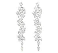 Orecchini pendenti da donna, orecchini pendenti a catena lunga con frange di cristallo, design a foglia, orecchini con nappa, orecchini da sposa, gioielli per donne e ragazze