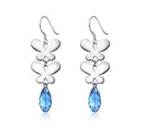 Orecchini pendenti da donna, orecchini pendenti in argento 925 con cristalli due farfalle per gioielli di fidanzamento, 925 SilberZwei Schmetterlingeovale Form, Argento sterling, cristallo