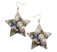 Orecchini pendenti da donna, romantici e luminosi, a forma di stella, alla moda, per una serata fuori, One Size, Pelle