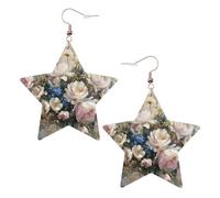Orecchini pendenti da donna, romantici e luminosi, a forma di stella, alla moda, per una serata fuori, One Size, Pelle