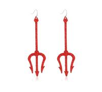 Orecchini pendenti da donna unisex con paillettes glitterate rosse da demone rosso, orecchini a perno leggeri, stile pugnale, gioielli personalizzati, regali