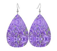 Orecchini pendenti da donna viola lavanda per le feste, orecchini pendenti a forma di stella, gioielli chic per celebrazioni, One Size, Pelle