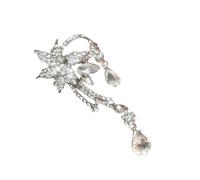 Orecchini pendenti da principessa Gioielli da sposa in lega con disegni gocce d ' acqua e clip per orecchio alla per festival pietra