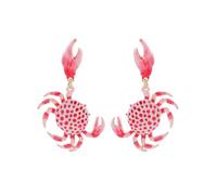 Orecchini pendenti di granchio rosa carini per le donne, orecchini pendenti unici di dichiarazione animale regali di moda gioielli