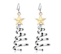 Orecchini Pendenti di Natale, 5,5cm Orecchini di Natale Leggeri in Metallo Orecchini di Natale Donna Gioielli con Ciondolo a Forma di Stella Dorata per le Donne Regalo per le Feste di Natale