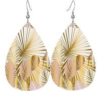 Orecchini Pendenti Donna Gold Pale Rose Leaves Confortevoli Orecchini Pendenti Stampa Ciondolo Orecchio Per Mamma Festa Vacanze