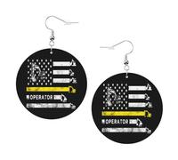 Orecchini Pendenti Donna Heavy Equipment Operator Usa Flag Confortevoli Orecchini Bambina Stampa Ciondolo Orecchio Per Mamma Decorazioni Bambina