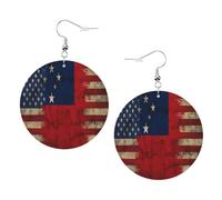 Orecchini Pendenti Donna Samoa Flag Samoan American Flag Confortevoli Orecchini In Pelle Leggero Waterdrop Di Orecchino Di Cuoio Per Mamma Festa Vacanze