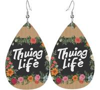Orecchini Pendenti Donna Thug Life Flowers Confortevoli Orecchini Bambina Stampa Ciondolo Orecchio Per Mamma Bambina Vacanze