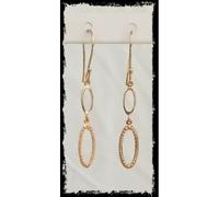 Orecchini Pendenti Doppi Anelli Placcati Oro 18 Carati