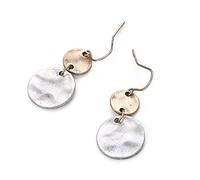 Orecchini Pendenti Doppi Rotondi Orecchini Pendenti Fatti a Mano da Donna Semplici Orecchini Vintage, Argento Creativo e utile Professional Process