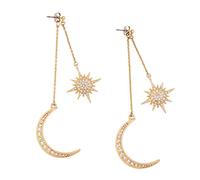 Orecchini Pendenti esagonali a Stella esagerati Sole e Luna Orecchini da Donna in Oro Creativo e utile Beautiful Design