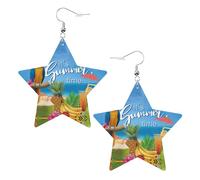 Orecchini pendenti estivi da donna, a forma di pappagallo, ananas, ucceleste, gioielli a forma di stella per un versatile, One Size, Pelle