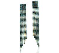 Orecchini pendenti extra lunghi da donna con strass scintillanti a cascata con frange e nappe in cristallo di zirconia cubica, per matrimoni, feste nuziali, orecchini pendenti con diamanti finti per