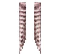 Orecchini pendenti extra lunghi da donna con strass scintillanti a cascata con frange e nappe in cristallo di zirconia cubica, per matrimoni, feste nuziali, orecchini pendenti con diamanti finti per