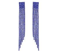Orecchini pendenti extra lunghi da donna con strass scintillanti a cascata con frange e nappe in cristallo di zirconia cubica, per matrimoni, feste nuziali, orecchini pendenti con diamanti finti per