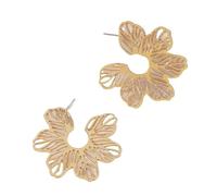 Orecchini pendenti floreali metallici - Dichiarazione testurizzata per uno stile elegante da donna(GD)