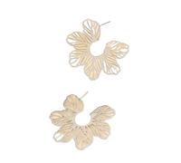 Orecchini pendenti floreali metallici - Dichiarazione testurizzata per uno stile elegante da donna(RH)