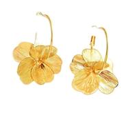 Orecchini pendenti geometrici alla moda con fiore per le donne unici da indossare per feste accessori per orecchie da appendere gioielli fatti a mano orecchini a petalo floreali, Misura unica, come