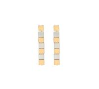 Orecchini pendenti geometrici in argento e oro bicolore, orecchini pendenti moderni minimalisti, orecchini pendenti alla moda da donna, ipoallergenici