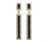 Orecchini Pendenti Geometrici Lunghi con Strass Design Coreano