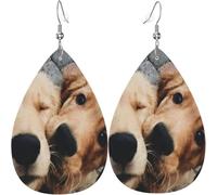 Orecchini Pendenti Golden Retriever Puppies Confortevoli Orecchini Pendenti Donna Stampa Waterdrop Di Orecchino Di Cuoio Per Mamma Decorazioni Bambina