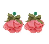 Orecchini pendenti grandi con fiori e fiocco in stile bohémien, for donne e ragazze, gioielli vintage alla moda e di lusso, da fata, for feste di matrimonio.(PINK 1PC)