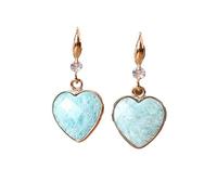 Orecchini pendenti in amazzonite, con pietra preziosa blu naturale, orecchini a goccia per guarigione, per meditazione della pace interiore, idea regalo, dimensioni circa 1,3 cm