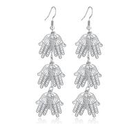 Orecchini pendenti in argento da donna, alla moda, bohémien, graziosi, stile occidentale, vintage, gotico, etnico, per spiaggia, vacanze, orecchini lunghi con nappe di cristallo turchese a goccia