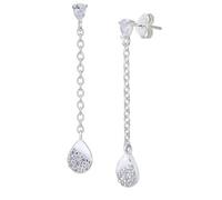 Orecchini pendenti in argento, decorati con zirconi TS-EA-0221