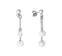 Orecchini pendenti in argento sterling 925 lucido rodiato placca a due file