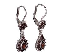 Orecchini pendenti in argento Sterling granato bohémien, con chiusura a monachella, collezione di gioielli in argento Sterling, metallo con pietre preziose, granato