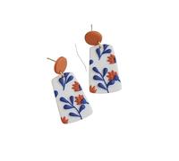 Orecchini pendenti in argilla polimerica di colore verde bohémien, fatti a mano, a forma di margherita, orecchini pendenti