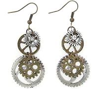 Orecchini pendenti in bronzo anticato steampunk, stile vintage, da donna, per feste di fine anno, trattamento intelligente