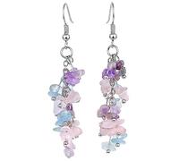 Orecchini Pendenti In Cristallo Di Ametista Fatti A Mano Per Donna - Orecchini Pendenti In Quarzo Rosa Naturale Grezzo Orecchini Con Cristalli, Pietre Preziose Per L'Energia Spirituale Orecchini In C