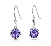 Orecchini pendenti in cristallo viola chiaro creati con cristalli Zircondia®