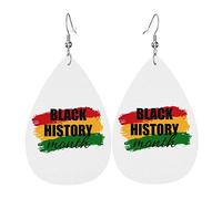 Orecchini pendenti in ecopelle del mese della storia nera Orecchini pendenti a goccia per donne ragazze