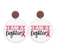 Orecchini pendenti in legno leggero con fiocco rosa per la consapevolezza del cancro al seno, per donne sopravvissute al cancro, regalo di ispirazione per le vacanze, Legno, Nessuna pietra preziosa