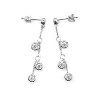 Orecchini pendenti in oro 375, eleganti orecchini da donna in oro bianco 9 carati, rotondi, moissanite per moglie e madre, Moissanite