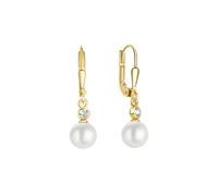 Orecchini pendenti in oro giallo 333 lucido 2 perle coltivate d'acqua dolce 2...