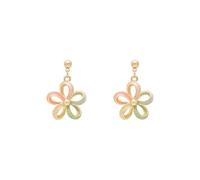 Orecchini pendenti in oro multicolore smaltato a forma di fiore, da donna, delicati orecchini a perno con petali cavi, gioielli da indossare tutti i giorni per feste